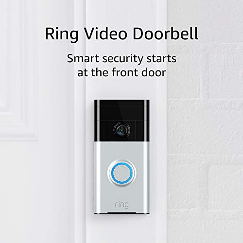 Ring Video Doorbell (1st Gen) – 720p HD video, motion activated alerts, easy installation – Satin Nickel