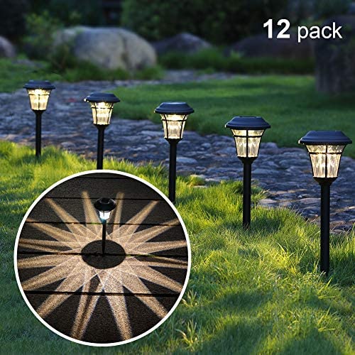 MAGGIFT 12 Pack Solar Pathway Lights Outdoor Solar Garden Lights for Patio, Yard, Driveway