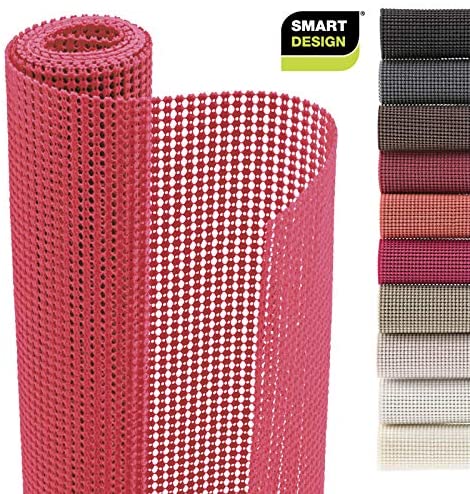 Smart Design Shelf Liner Classic Grip - (18 Inch x 5 Feet) - Drawer Cabinet Non Adhesive Protection - Home & Kitchen [Very Berry]