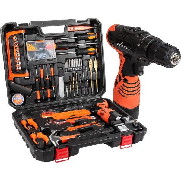 BLACK+DECKER 12V MAX Drill & Home Tool Kit, 60-Piece (BDCDD12PK)