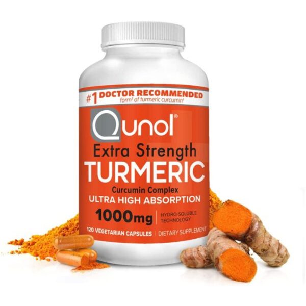 Turmeric Curcumin Capsules, Qunol with Ultra High Absorption 1000mg, Joint Support, Dietary Supplement, Extra Strength,Vegetarian Capsules , 120 Count